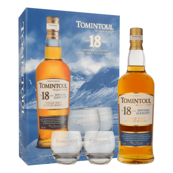 Tomintoul 18 Years + 2 Tumblers