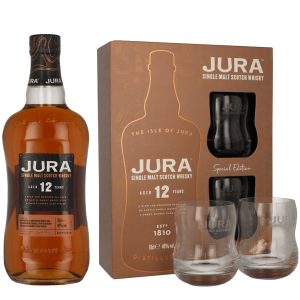 Isle Of Jura 12 Years + 2 glazen 70cl Geschenkverpakkingen