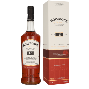 Bowmore 10 Years Dark & Intense 1ltr Single Malt Whisky + Giftbox