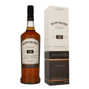 Bowmore 15 Years Golden & Elegant 1ltr Single Malt Whisky + Giftbox